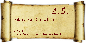 Lukovics Sarolta névjegykártya