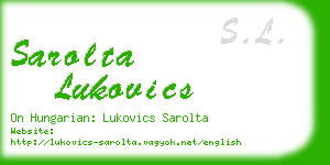 sarolta lukovics business card